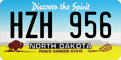 ND license plate HZH956