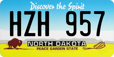 ND license plate HZH957