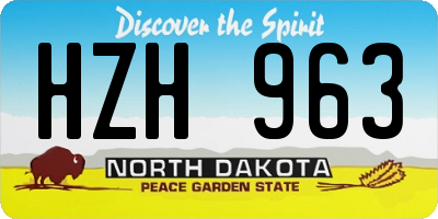 ND license plate HZH963