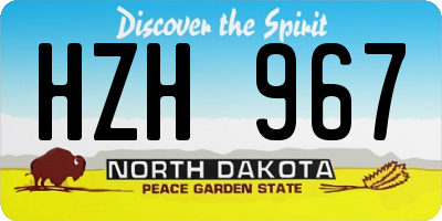 ND license plate HZH967