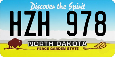 ND license plate HZH978