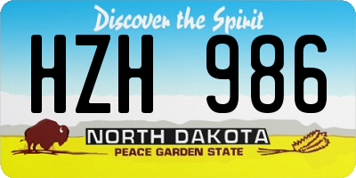 ND license plate HZH986