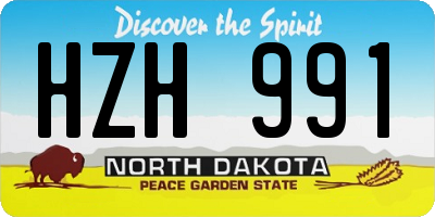 ND license plate HZH991
