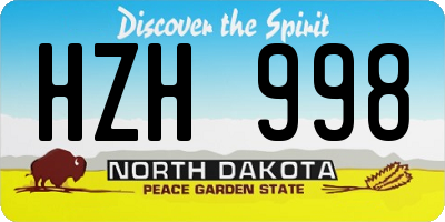 ND license plate HZH998