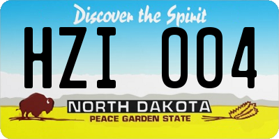 ND license plate HZI004
