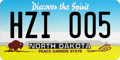 ND license plate HZI005