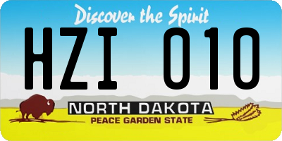ND license plate HZI010