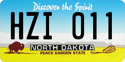 ND license plate HZI011