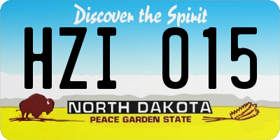 ND license plate HZI015