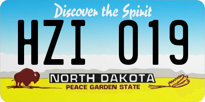 ND license plate HZI019