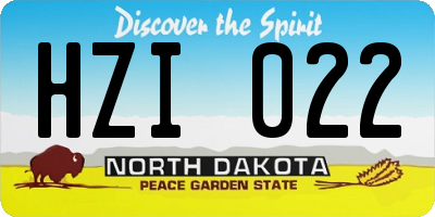 ND license plate HZI022