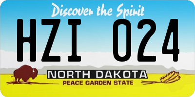 ND license plate HZI024