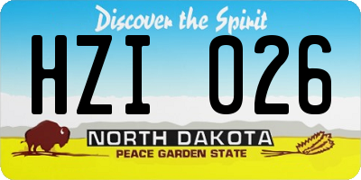 ND license plate HZI026