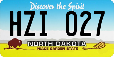 ND license plate HZI027
