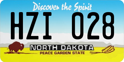 ND license plate HZI028