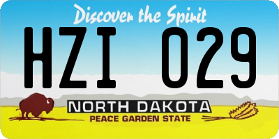 ND license plate HZI029