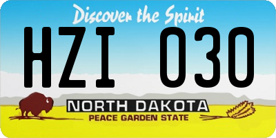 ND license plate HZI030