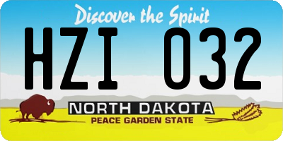 ND license plate HZI032