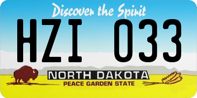 ND license plate HZI033