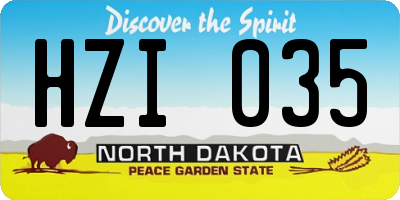 ND license plate HZI035