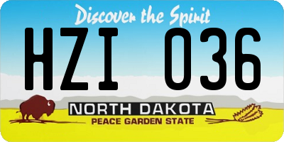 ND license plate HZI036