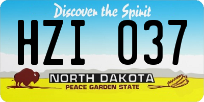 ND license plate HZI037