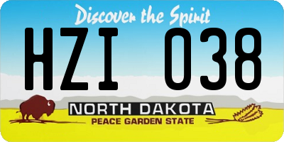 ND license plate HZI038