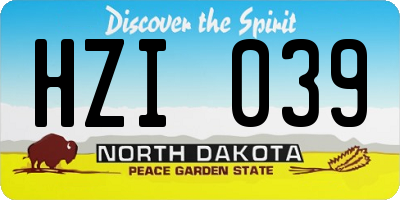 ND license plate HZI039