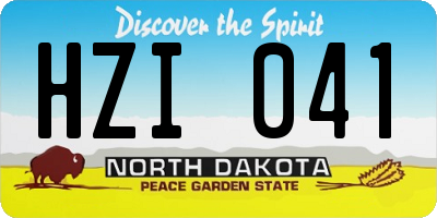 ND license plate HZI041