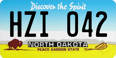 ND license plate HZI042