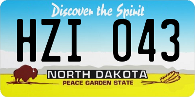 ND license plate HZI043