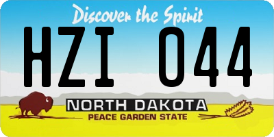 ND license plate HZI044