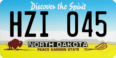 ND license plate HZI045