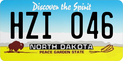 ND license plate HZI046