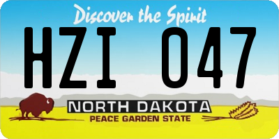 ND license plate HZI047