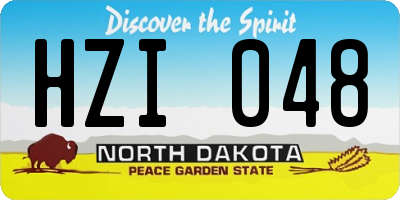 ND license plate HZI048