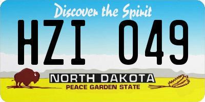 ND license plate HZI049