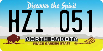 ND license plate HZI051