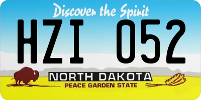 ND license plate HZI052