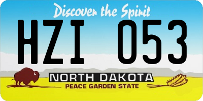 ND license plate HZI053