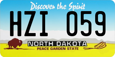 ND license plate HZI059