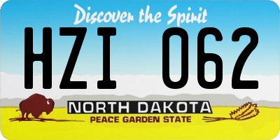 ND license plate HZI062