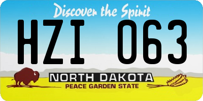 ND license plate HZI063