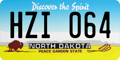 ND license plate HZI064