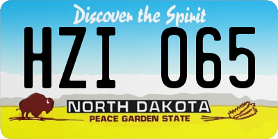 ND license plate HZI065