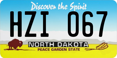 ND license plate HZI067