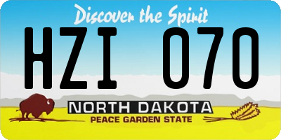 ND license plate HZI070