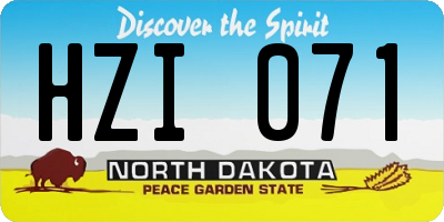ND license plate HZI071
