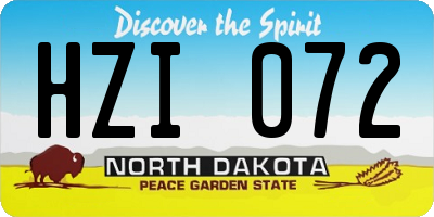 ND license plate HZI072