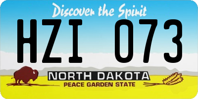 ND license plate HZI073
